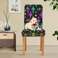 thumbnail image 5 of Fleur De Lis Flowers Dining Room Chair Covers Mardi Gras Chair Slipcovers Stretch Seat Protector Removable Chair Cover For Home Kitchen Restaurant Hotel 4pcs, 5 of 5