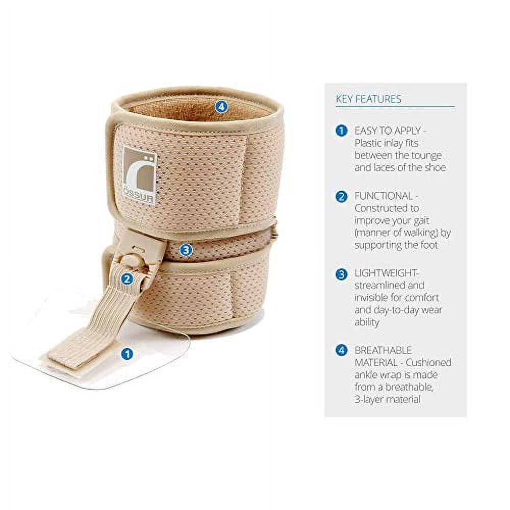 Ossur Foot-Up Ankle Foot Orthosis, Lightweight & Breathable, Drop Foot, Brace, Beige, Large