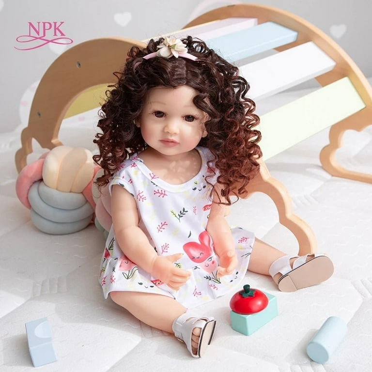 55cm Original Npk Full Body Silicone Bebe Doll Rebon Todder Girl