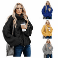 thumbnail image 4 of Womens Winter Fall Solid Turtleneck High Neck Balloon Long Sleeve Sweaters Pullover Outerwear Knit Sweater Crewneck Knitted Pullover Sweater, 4 of 9