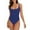 Blue, variant on Women's 1-Piece Swimsuits Tummy High Waisted Bathing Suit Wrap Tie Back Monokini Front CrossSwimwear,Size:XXL