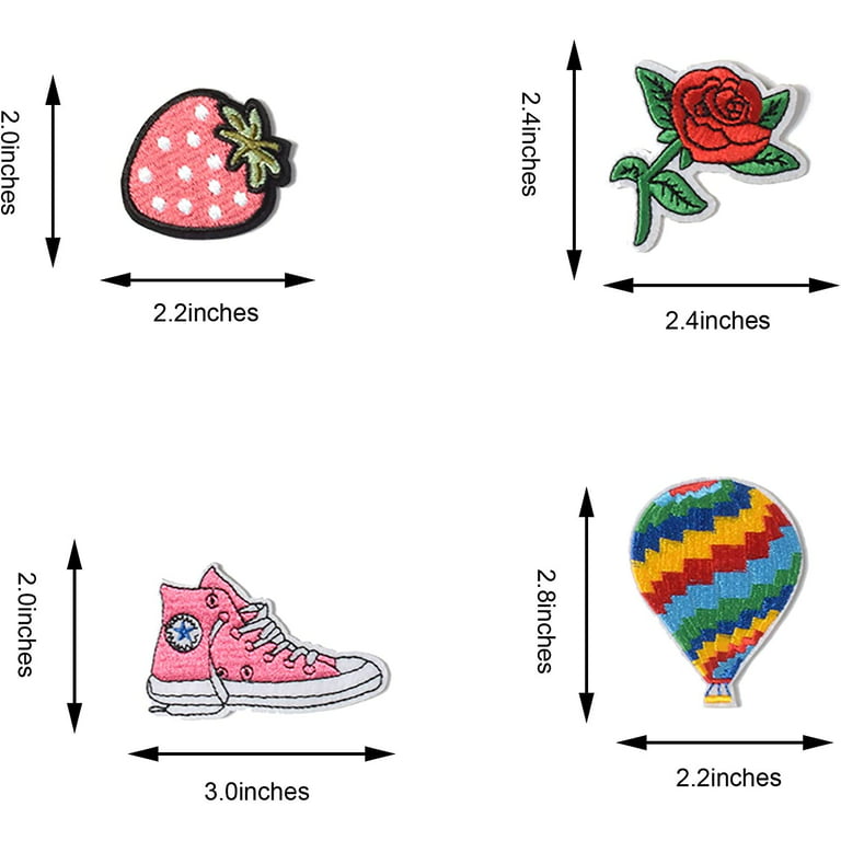 60Pcs Random Assorted Iron on Patches, Cute Sew on/Iron on Embroidered  Applique Patches for Jackets, Hats, Backpacks, Jeans, DIY Accessories