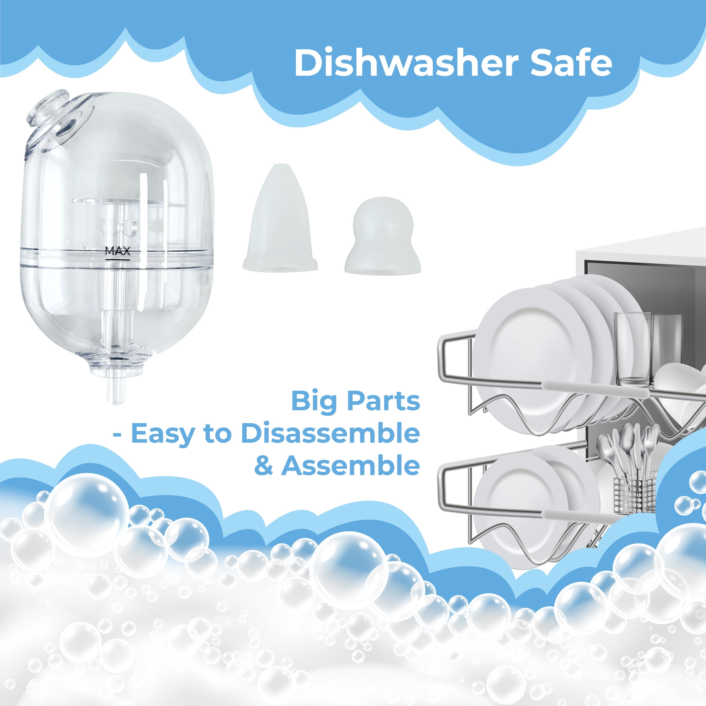 The ‘HappyNose’ Nasal Aspirator with 2X Stronger Suction for Newborn Infant Baby Toddler Kids & Adults - Rechargeable Snot Booger Mucus Vacuum Device - Nose Sucker Machine