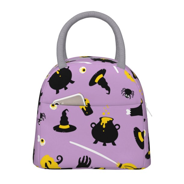 Balery Cute Halloween Bolsa de Almuerzo para Mujeres, Caja de Almuerzo, Bolsa de Almuerzo Pequeña Impermeable, Tote de Almuerzo Reutilizable con Gran Capacidad