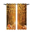 thumbnail image 4 of Aofoto Autumn Harvest Curtains, Thanksgiving Pumpkin Forest Falling Leaves Decor Window Treatments, 2 Panels ,42 x 63 Inch, 4 of 5