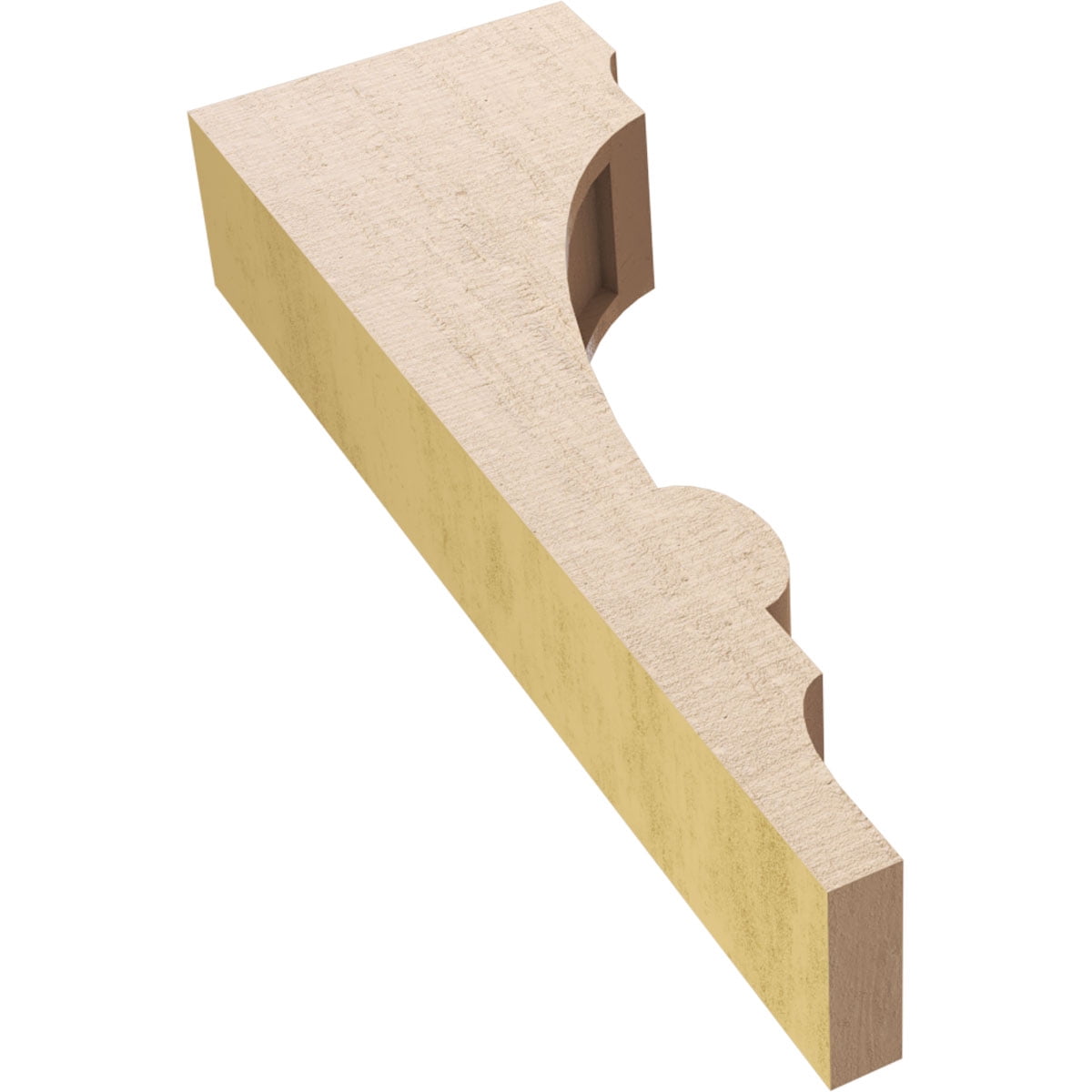 3"W x 6"D x 18"H Thin Diane Rough Cedar Woodgrain TimberThane Corbel, Primed Tan