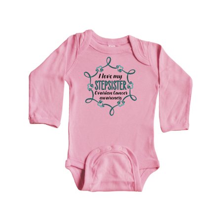 

Inktastic I Love My Stepsister Ovarian Cancer Awareness Gift Baby Boy or Baby Girl Long Sleeve Bodysuit