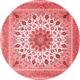 thumbnail image 1 of Ahgly Company Indoor Round Medallion Red Traditional Area Rugs, 4' Round, 1 of 4