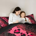 thumbnail image 5 of Manfei Leopard Cheetah Print 2pcs Bedding Comforter Set for Teens Girls Boys,Bling Pink Glitter Twin Comforter Sets,Gradient Ombre Breathable Bedding Set,Ultra Soft Home Decor,Reversible, 5 of 8