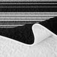 thumbnail image 5 of Castle Fairy Minimalist Horizontal Stripe Quilt Full 3-Piece,Abstract Thin Line Full Bedspread Sets,Black White Gray,1 Coverlet and 2 Pillowcases, 5 of 7