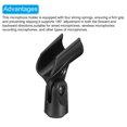 thumbnail image 4 of Microphone Holder O.D 21mm - 33mm Plastic Interface Mic Holder Clip with 3/8 Plastic Adapter Black 1 Pcs, 4 of 5