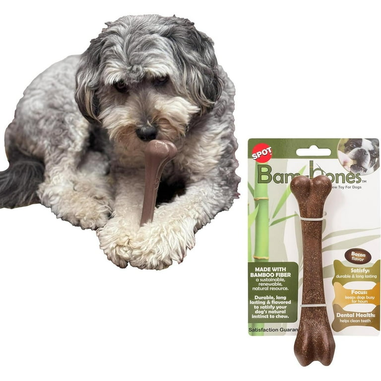 SPOT Bam-Bones Bone Durable Bamboo Fiber & Nylon Chew Toys for