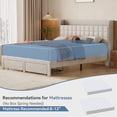thumbnail image 2 of CONCETTA Queen Size Upholstered Platform Bed, Platform Bed with Headboard and 2 Drawers, Sturdy Modern Wooden & Metal Frame Platform for Mattress Support, No Box Spring Needed,Beige, 2 of 10