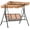 beige, variant on Mcombo Outdoor 3 Person Patio Canopy Swing Chair, Porch Swing, Burgundy
