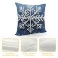 thumbnail image 4 of Heduofu Pillowcase Pillow Cover Protector Pillow Sham Winter Christmas Snowflakes New Year Blue Queen with Zipper for Long Throw Pillow White, 4 of 5