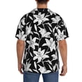 thumbnail image 3 of Sikiie Lilies Flowers Men's Wrinkle Free Untucked Cuban Shirt Business Casual Button Down Shirts Short Sleeve ShirtMedium, 3 of 5
