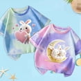 thumbnail image 2 of Gubotare Girls Graphic Tees Girls' Casual Short Sleeve T Shirts Kids' Loose Soft Tops Tees Blouses (F,Size 4-5 Years), 2 of 3