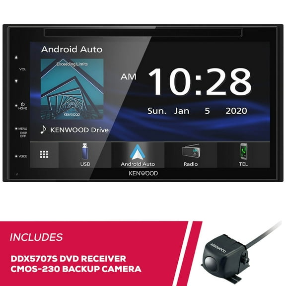 New Kenwood DDX5707S 6.8 Inch DVD Receiver and CMOS-230LP Universal Backup Camera