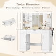 thumbnail image 2 of JIOABL Dressing Table with Mirror and Light, Adjustable Brightness Dressing Table with Drawers and Storage Shelves, White, 2 of 5
