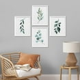 thumbnail image 3 of PixonSign Framed Wall Art Pastel Watercolor Teal Green Braches, Set of 4 Forest Plant Wall Decor Arts, Floral Botanical Wall Décor, Adhesive Canvas Poster, Modern Home Artwork - 11"x14" White, 3 of 5