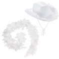 thumbnail image 1 of Bufandas de plumas de pavo de 40 g, sombrero de boa con baile, conjunto de decoración para bodas y fiestas, bufanda para mujer, 1 of 7