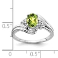 thumbnail image 2 of Primal Gold 14 Karat White Gold 7x5mm Oval Peridot and Diamond Ring, 2 of 4