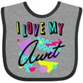 thumbnail image 3 of Inktastic I Love My Aunt 80s Retro Style Boys or Girls Baby Bib, 3 of 4