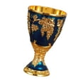 thumbnail image 1 of Copa medieval vintage para ceremonias, con grabado vintage, de aleación de zinc. azul dorado, 1 of 9