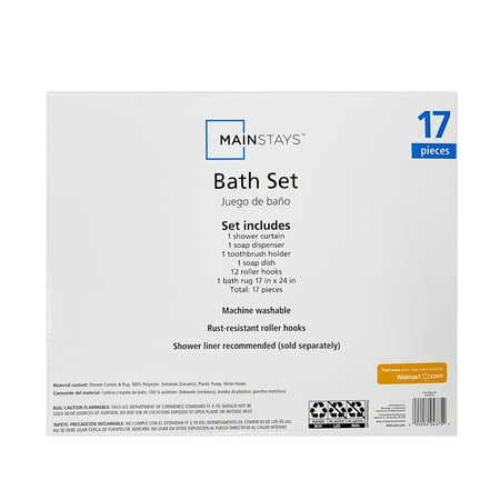 Mainstays 17-Piece Bathroom Set, Tan Lotus