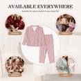 thumbnail image 7 of Vsdgher Pink Stripes Pajamas Set Long Sleeve Sleepwear Womens Button Down Nightwear Pj Sets-Small, 7 of 7