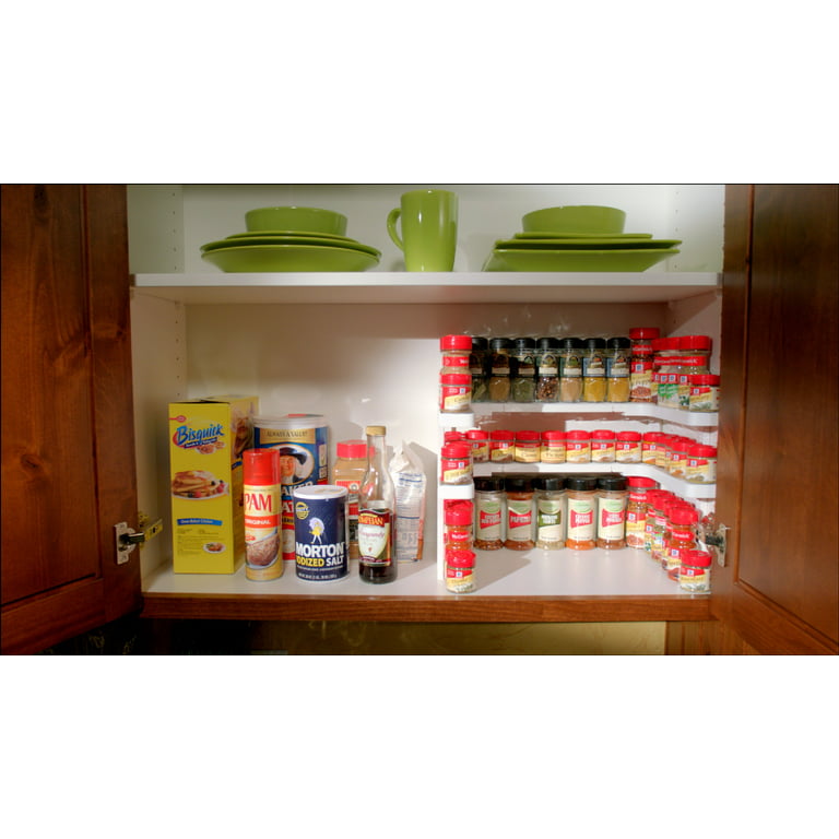 1set Kitchen Cabinet Pull-out Spice Rack Double-layer Plastic