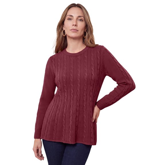 Jessica London Women's Plus Size Cable Peplum