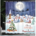 thumbnail image 4 of Ambesonne Christmas Shower Curtain, Winter Sky Moon Star, 69"Wx84"L, Navy White, 4 of 5