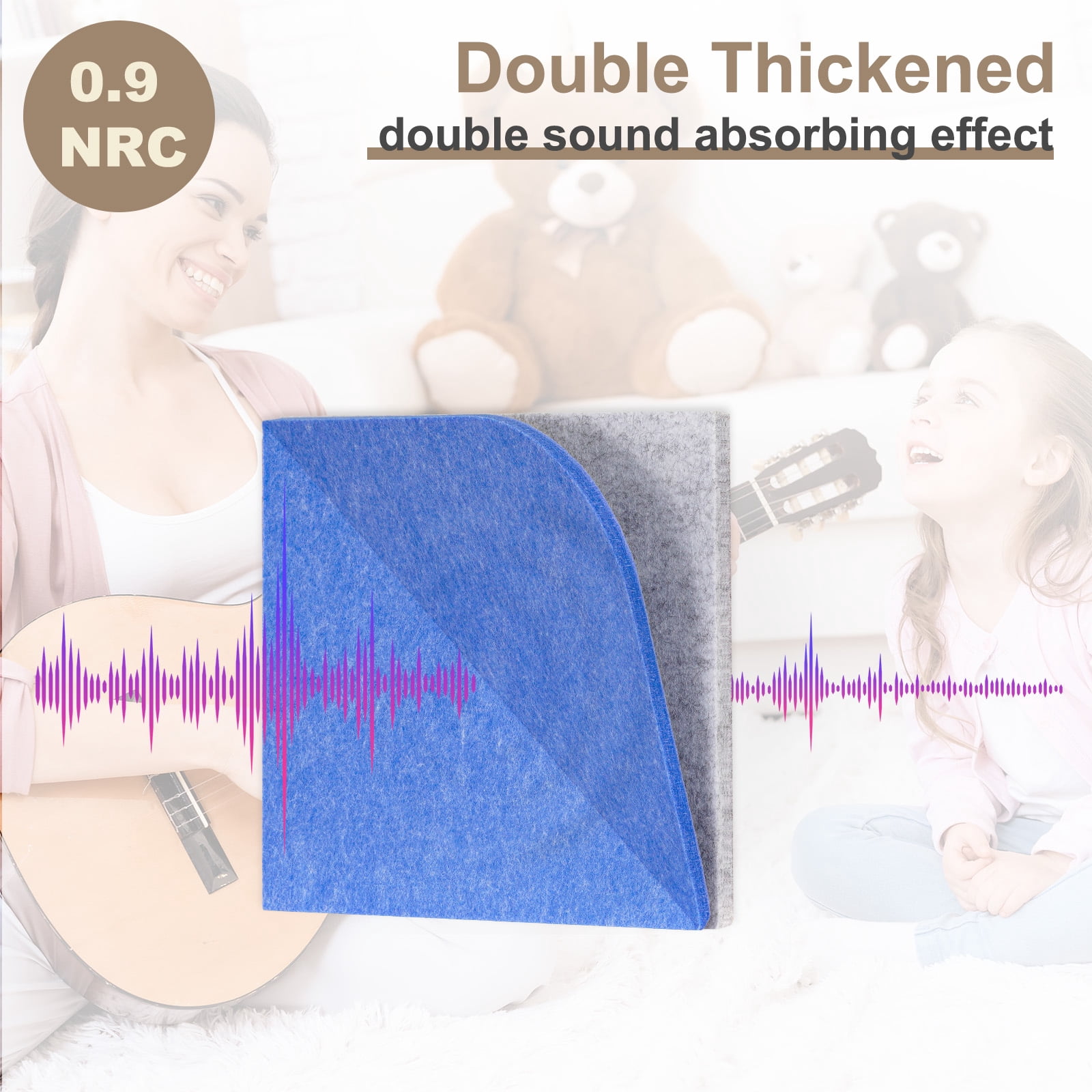 DOLLAR BOSS 8 Pcs Felt Cork Board Tiles, Felt Pin Board Notice Boards, Self Adhesive DIY Bulletin Board Blue Leaf Design Decoration Pin Board for Office Home Wall Decor Stickers Memos Photos Display
