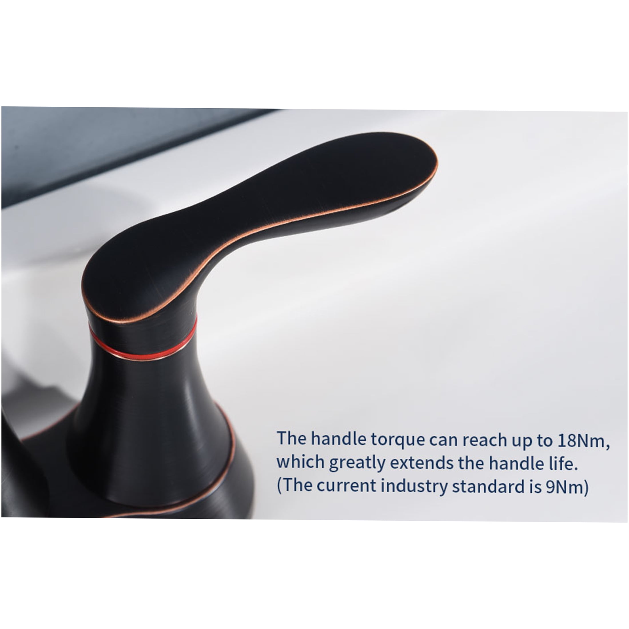 JERFIT Oil Rubbed Bronze Bathroom Faucet, 4 inch Centerset 2-Handle Vanity Sink Faucet with Pop-Up Drain, Lever Handles, and Anti-Splash Nozzle for Bathroom Sink