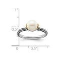 thumbnail image 3 of Sterling Silver Solitaire Freshwater Cultured Pearl Ring 7-7.5mm, 3 of 4