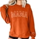 thumbnail image 5 of Penkiiy Mama Sweatshirt de manga larga Cheer Mom Shirt para Béisbol Fútbol Fútbol Bailarín Danza Sport Suéter Top S Naranja, 5 of 9