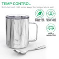 thumbnail image 2 of Vacuum Insulated Travel 12 oz Coffee Mug with Handle, THILY Stainless Steel Cup with Spill-Proof Lid, Keep Coffee Cold, Great for Camping, White Marble, 2 of 6