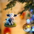 thumbnail image 2 of Moocorvic Acrylic Cow Christmas Ornaments, Cute Cow Pendant Home Decoration, Christmas Tree Decorations for Home Outdoor Christmas Decorations Yard, Home Decoration Gifts, 2 of 6