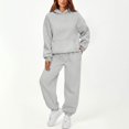 thumbnail image 2 of Trgacdwlo Sweatsuits Women 2 Piece Outfit Tracksuit Solid Color Hoodie Baggy Jogger Sweatpants Set Fall Winter Women Sweat Set Light Gray XXXL, 2 of 6