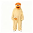 thumbnail image 5 of ZHANGDER Silly Onesie Funny Big Mouth Monster Onesie Fleece Hooded One Piece Soft Plush Loungewear, with Shoes and Comb, 5 of 6