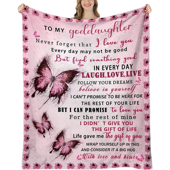 LHSHID Goddaughter Blanket from Godmother Goddaughter Gifts from Godmother Goddaughter Gifts Gifts for Goddaughter Birthday Graduation Christmas to My Goddaughter Blanket 30"x40"