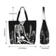 thumbnail image 5 of Balery Vintage Black white Plant skull Bolsa Tote Estilo Estético con Cremalleras, Bolsa de Hombro, Bolsa de Compras Grande y Plegable, 5 of 8