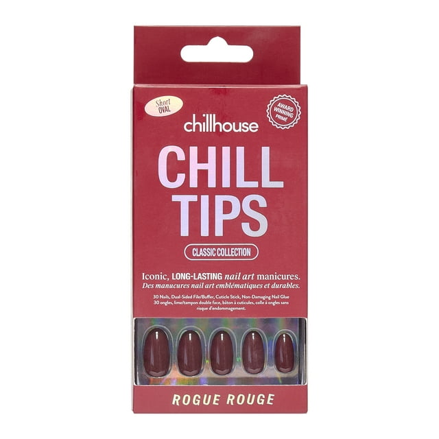Chillhouse - Press Ons Tips Nails - Oval - Rogue Rouge - 30 Tips