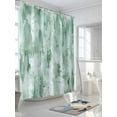 thumbnail image 3 of Green Abstract Shower Curtain Set, Waterproof Shower Curtains for Bathroom, Modern Oil Painted Art Contemporary Washable Fabric Cloth Bath Curtain for Bathtub Decoration with Hooks 48x72 Inches, 3 of 6