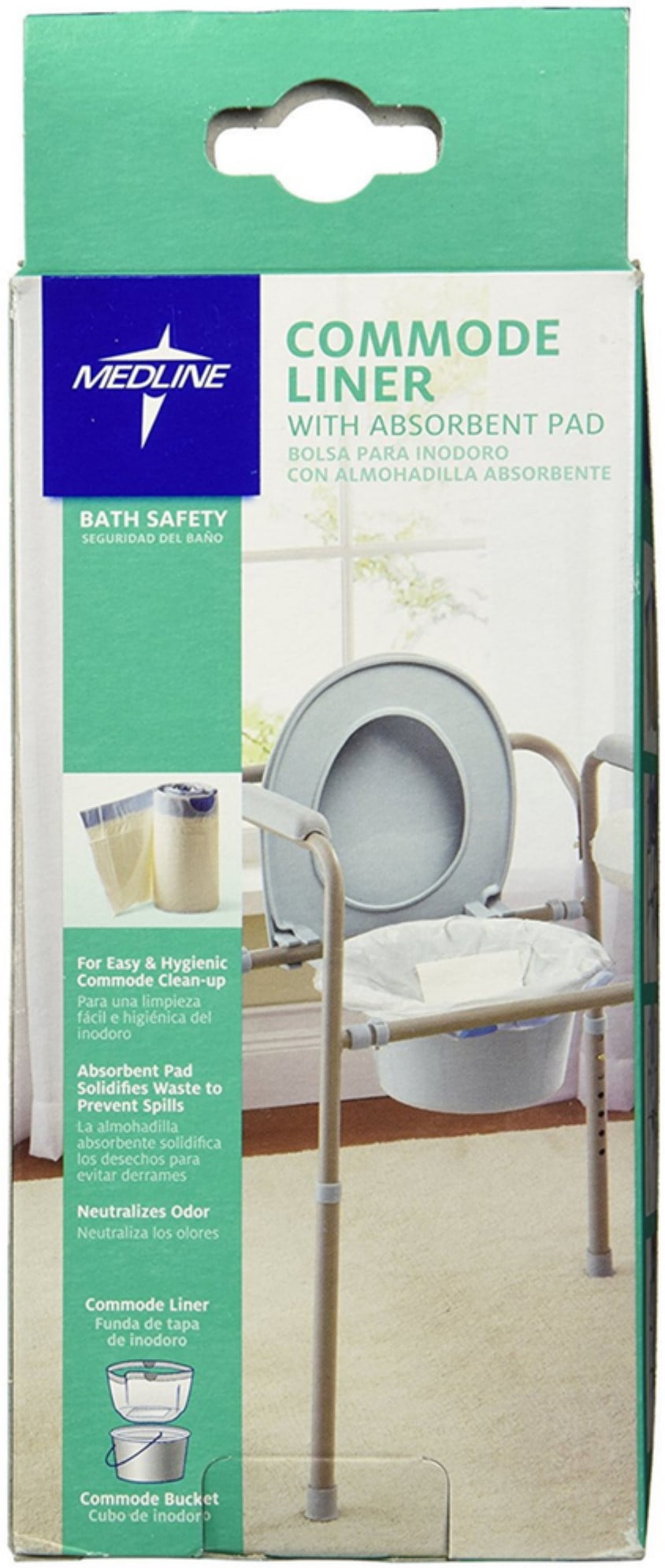 Medline Commode Liner with Absorbent Pad 12 ea (Pack of 3)