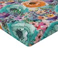 thumbnail image 4 of Ambesonne Nature Fitted Sheet, Pastel Hand-Drawn Flowers, California King, Pale Vermilion and Turquoise, 4 of 5