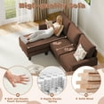 thumbnail image 3 of Lumihaven 70.8" L-Shaped Sectional Sofa with Ottoman Ergonomic Support Sofa Couch for Small Spaces Living Room, Apartment,Brown, 3 of 7