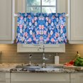 thumbnail image 2 of Yayeee Kitchen Curtains Tier Pair Light Filtering 27"x24" Rod Pocket Short Cafe Window Panel, Blue Daisy, 2 of 7