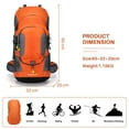 thumbnail image 3 of SHANNA 60L Waterproof Hiking Camping Backpack with Rain Cover Camping Rucksack Lightweight Hunting Rucksack,Orange, 3 of 8